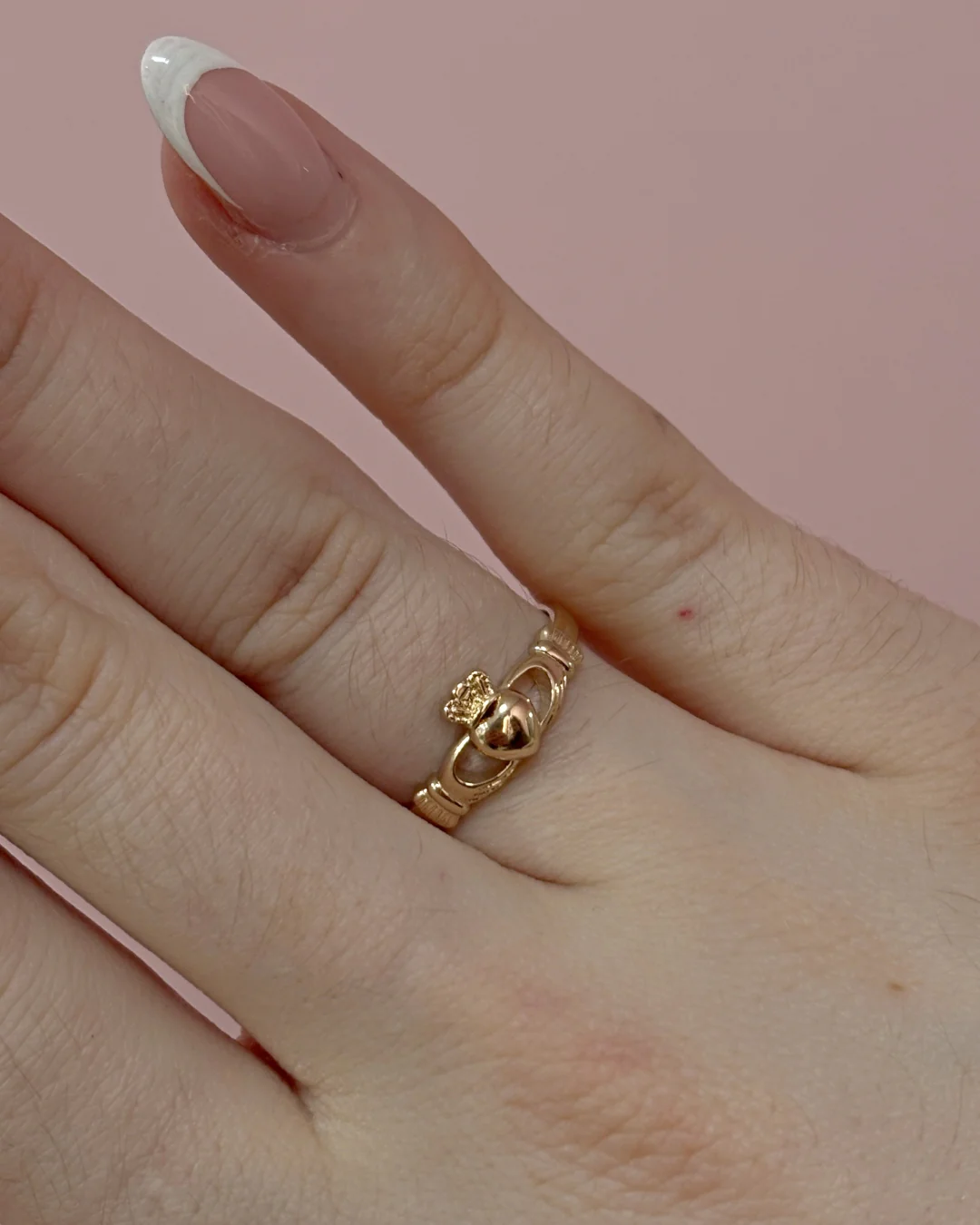 18ct Gold Plated Dainty Claddagh Ring | Dearbhla - Image 3