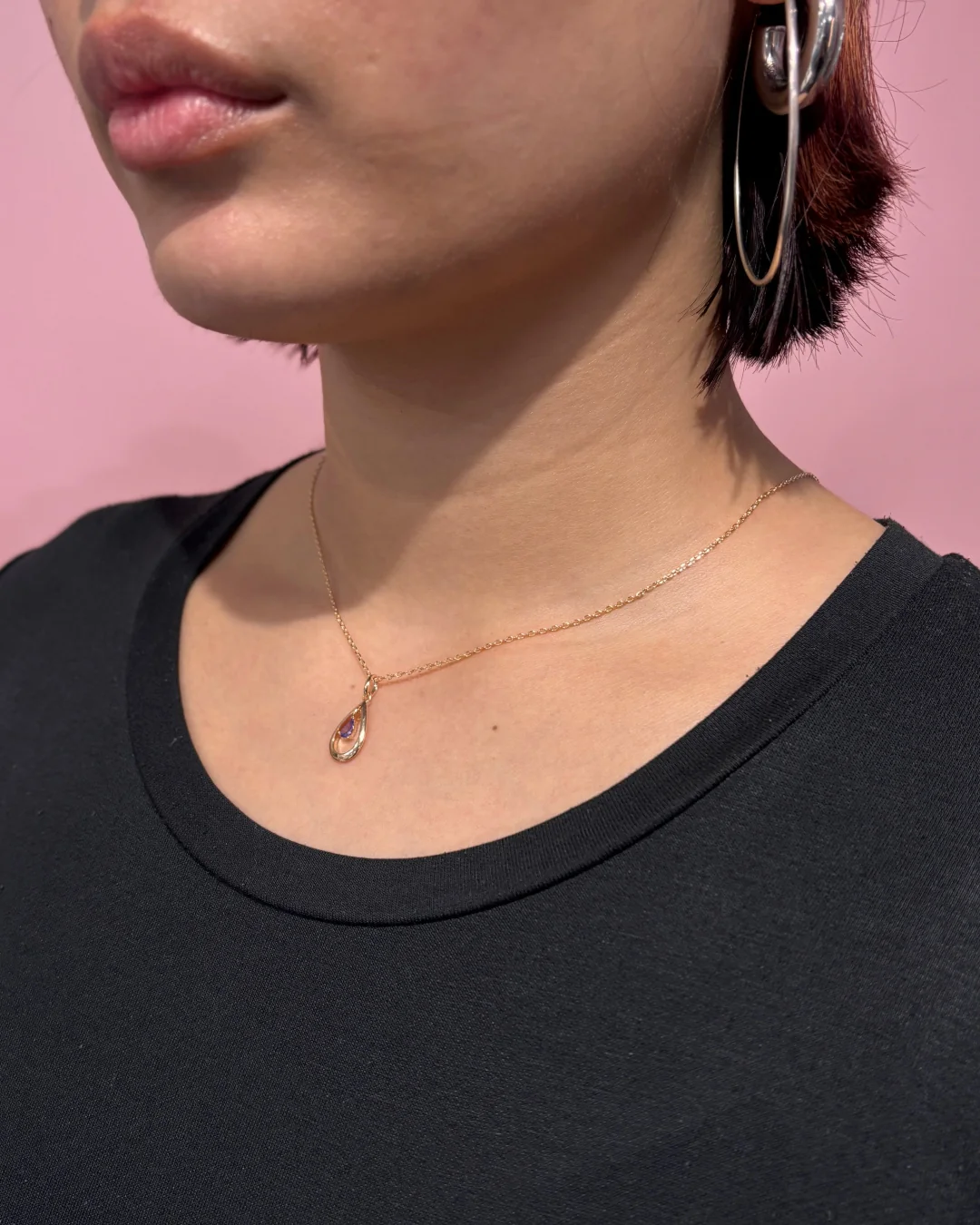 18ct Gold Teardrop Pendant Necklace | Dorina - Image 2