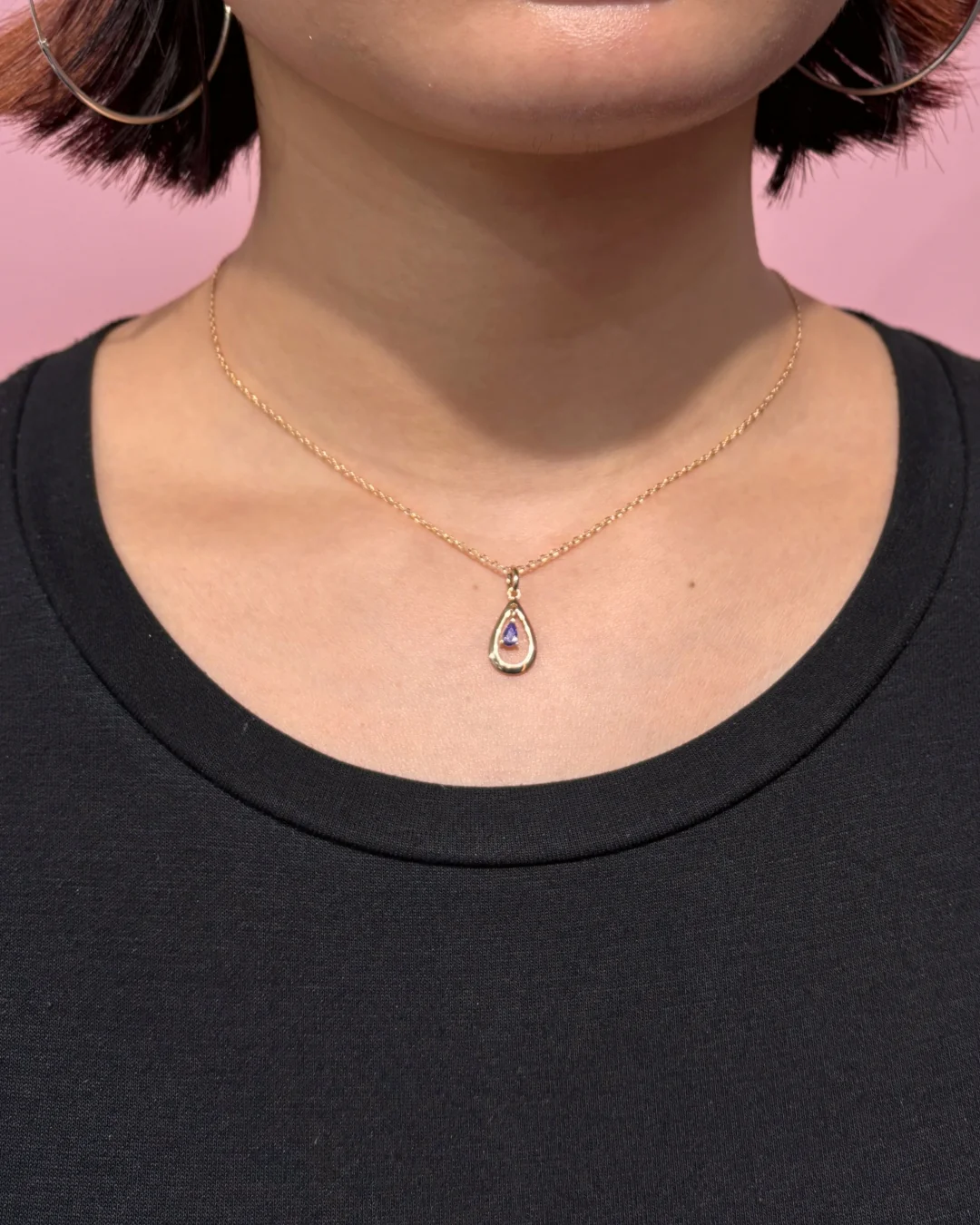18ct Gold Teardrop Pendant Necklace | Dorina - Image 4