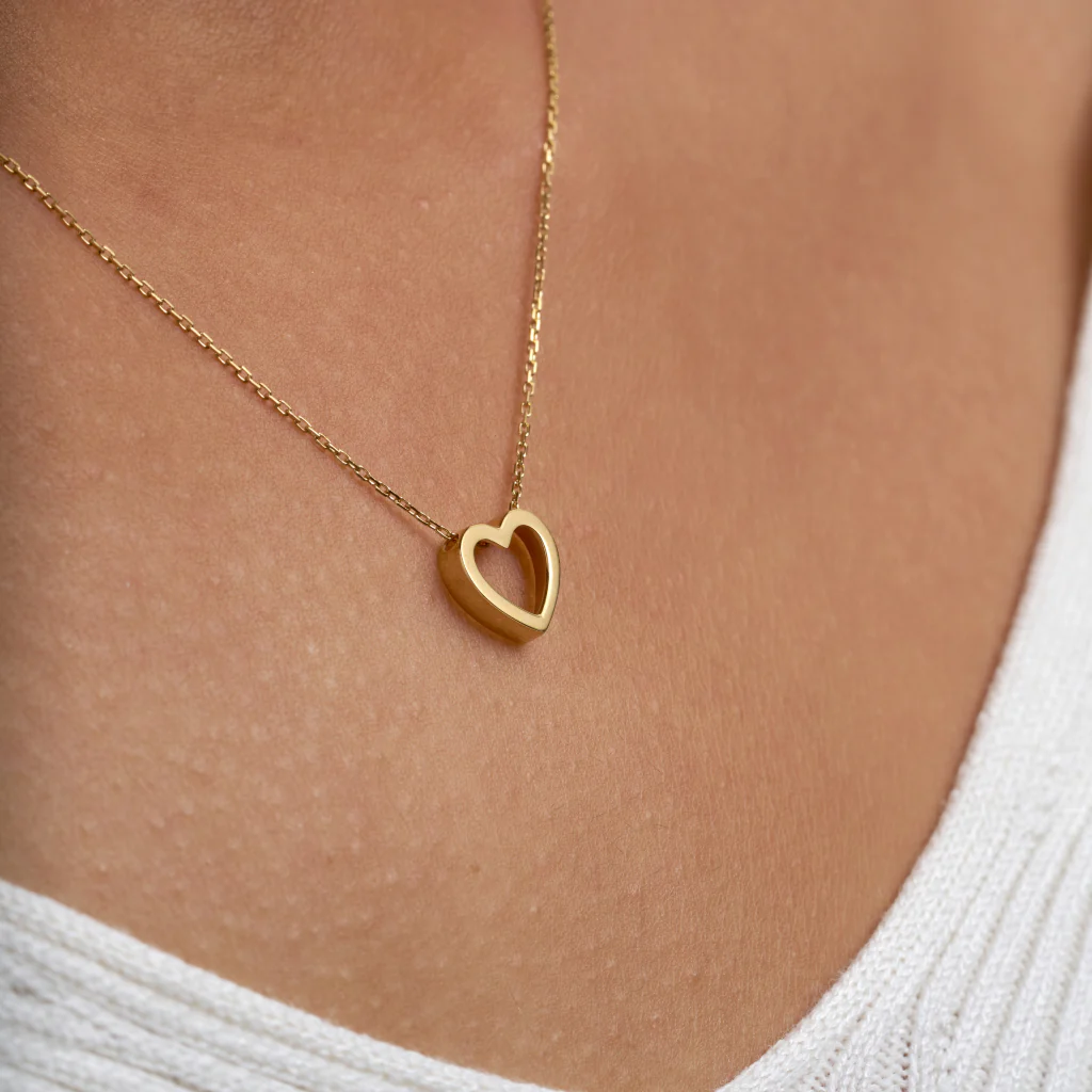 9ct Gold Heart Detail Necklace | Vita - Image 3