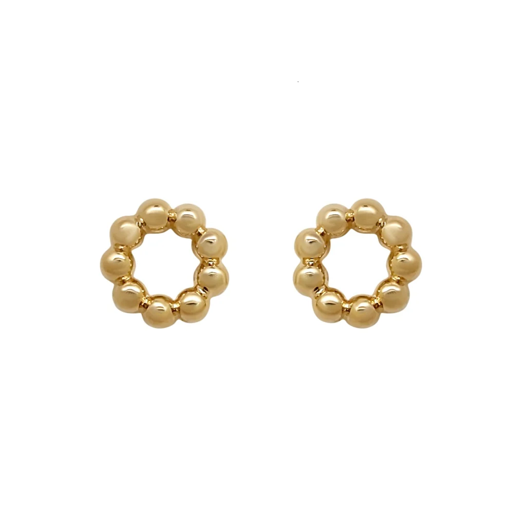 18ct Gold Plated Beaded Stud Earrings | Albi