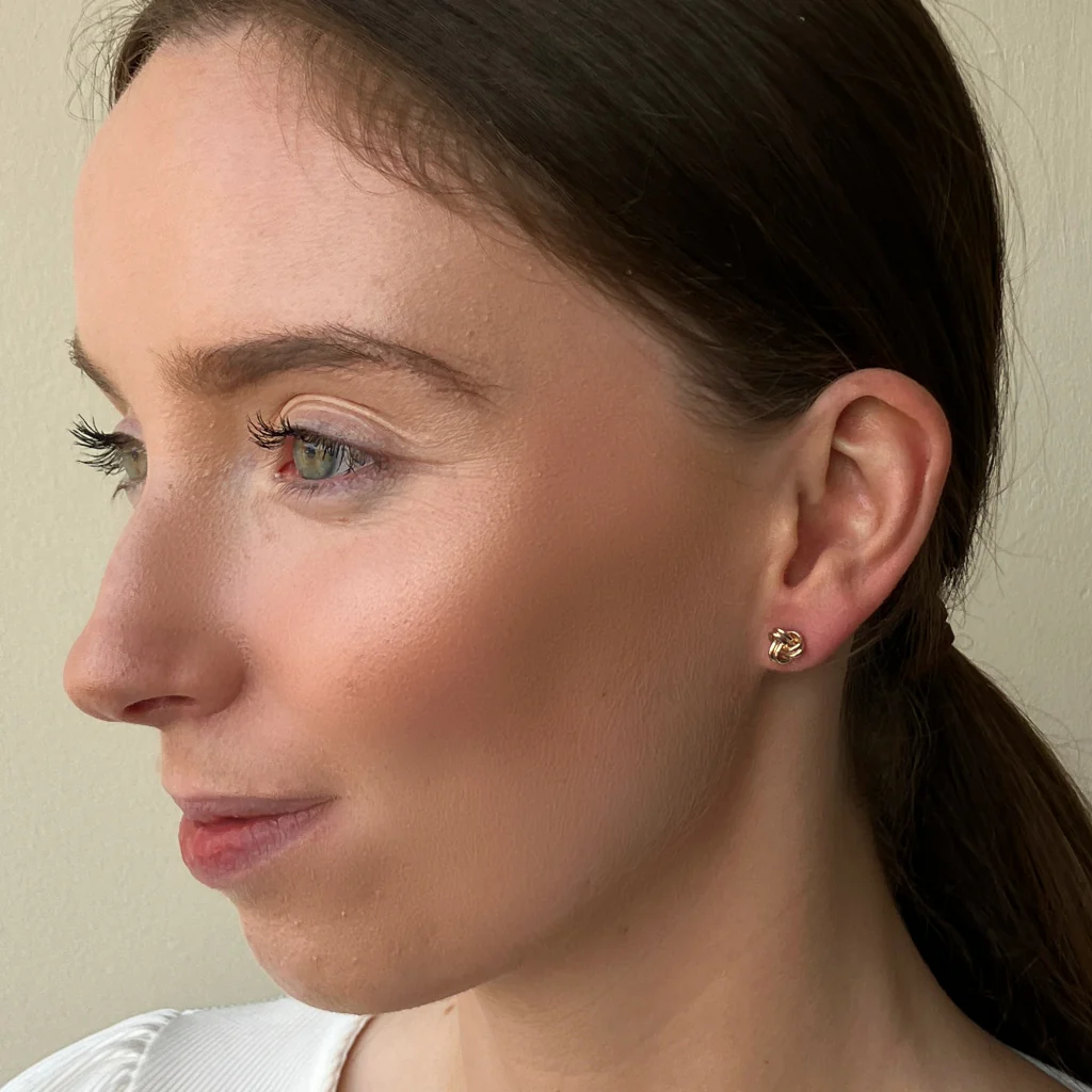 18ct Gold Plated Knot Stud Earrings | Annagh - Image 4