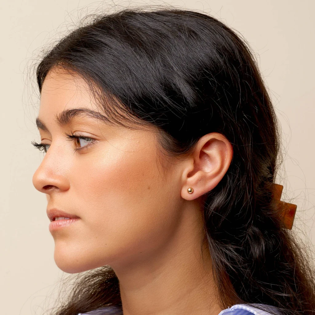 9ct Gold Ball Stud Earrings | Auron - Image 4