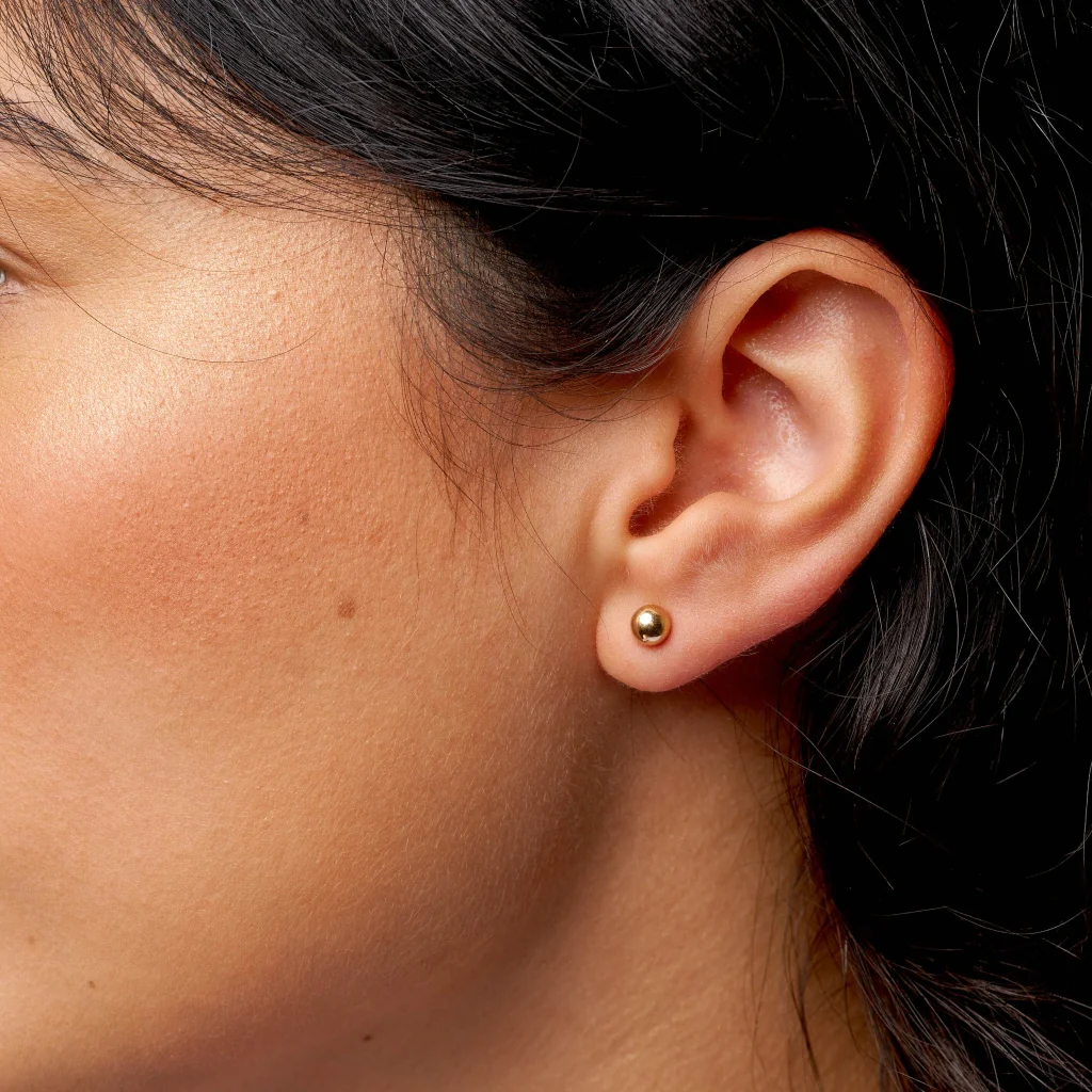 9ct Gold Ball Stud Earrings | Auron - Image 7