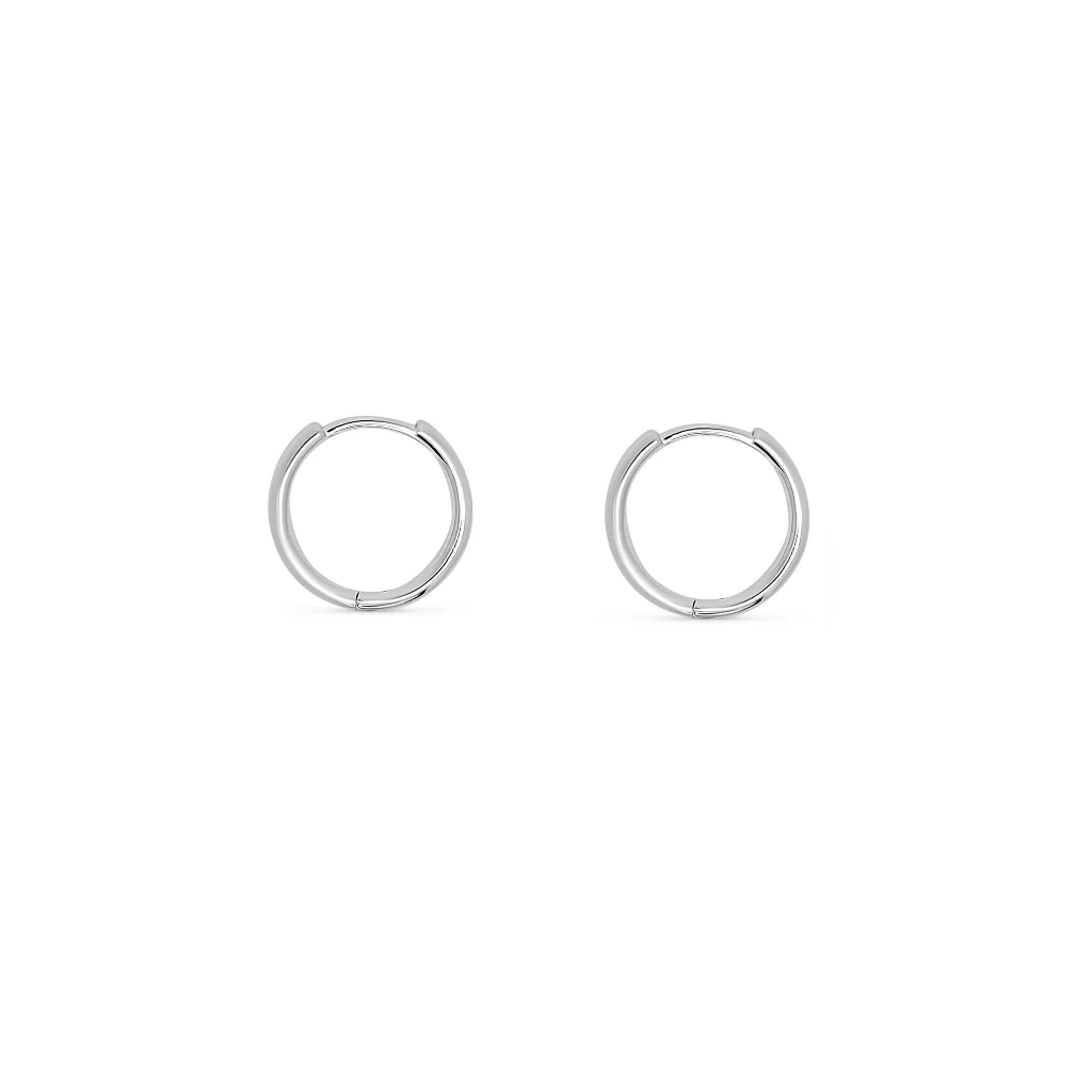 Sterling Silver Hinged Huggie Hoop Earrings | Besse - Image 5