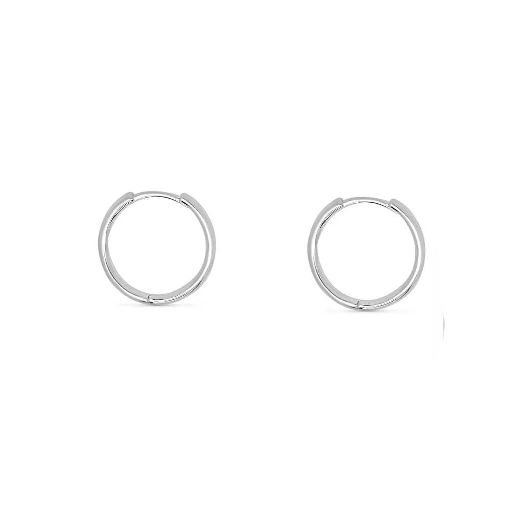 Sterling Silver Hinged Huggie Hoop Earrings | Besse - Image 8
