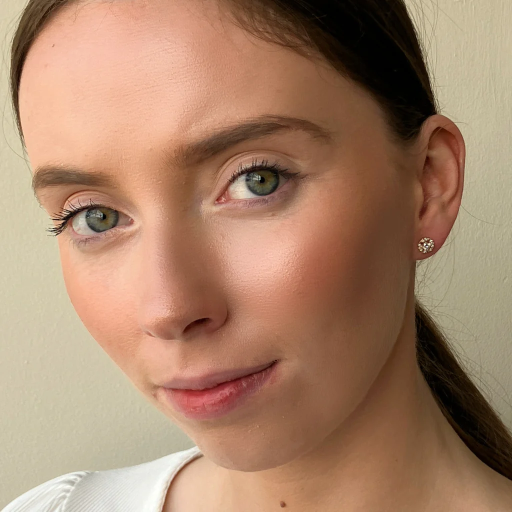 18ct Gold Plated Round Crystal Stud Earrings | Briet - Image 3