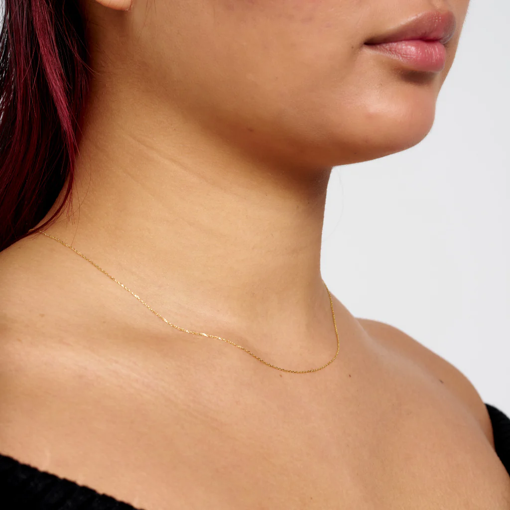 9ct Gold Delicate Cable Chain Necklace | Capri - Image 4