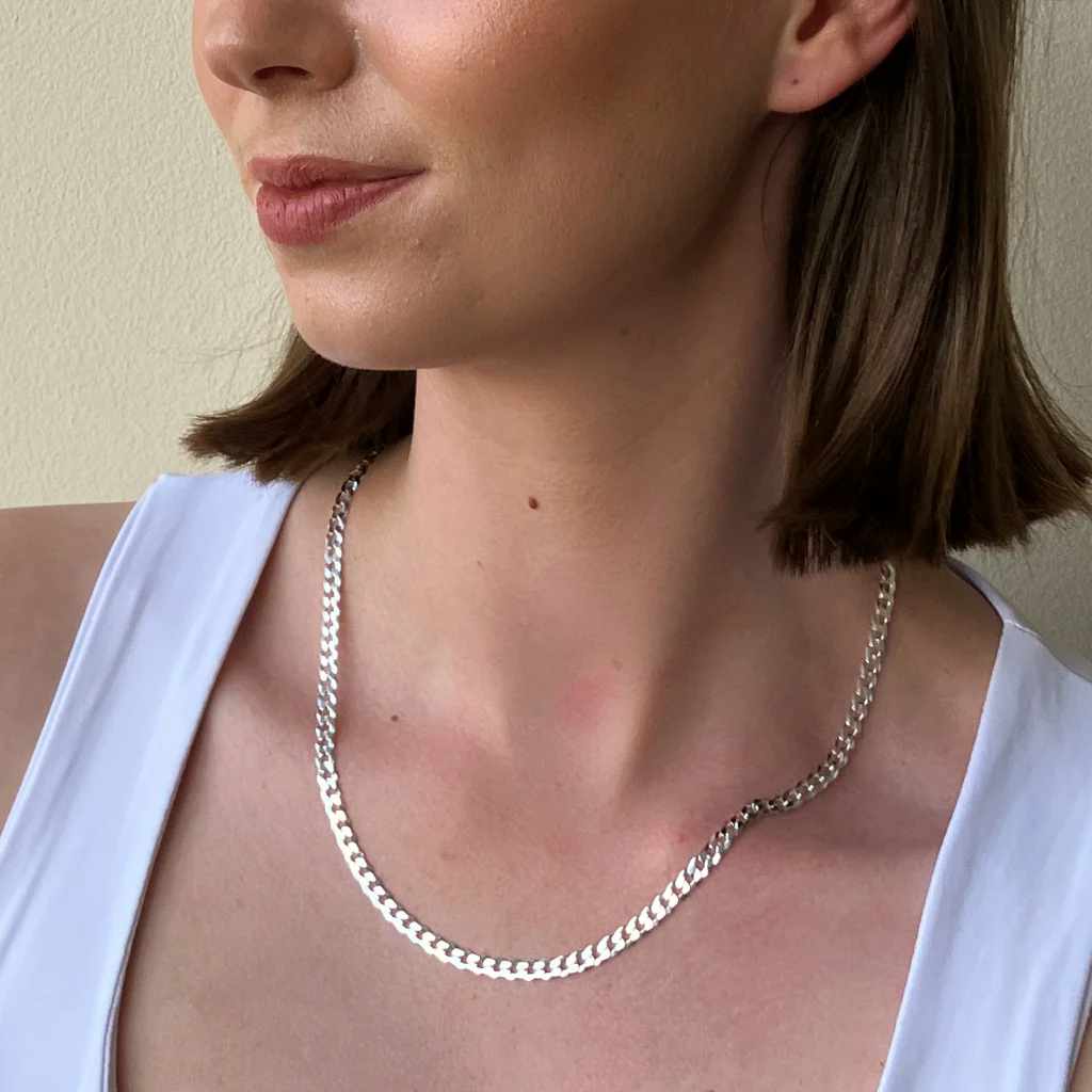 Sterling Silver Chunky Curb Chain Necklace | Cesena - Image 4