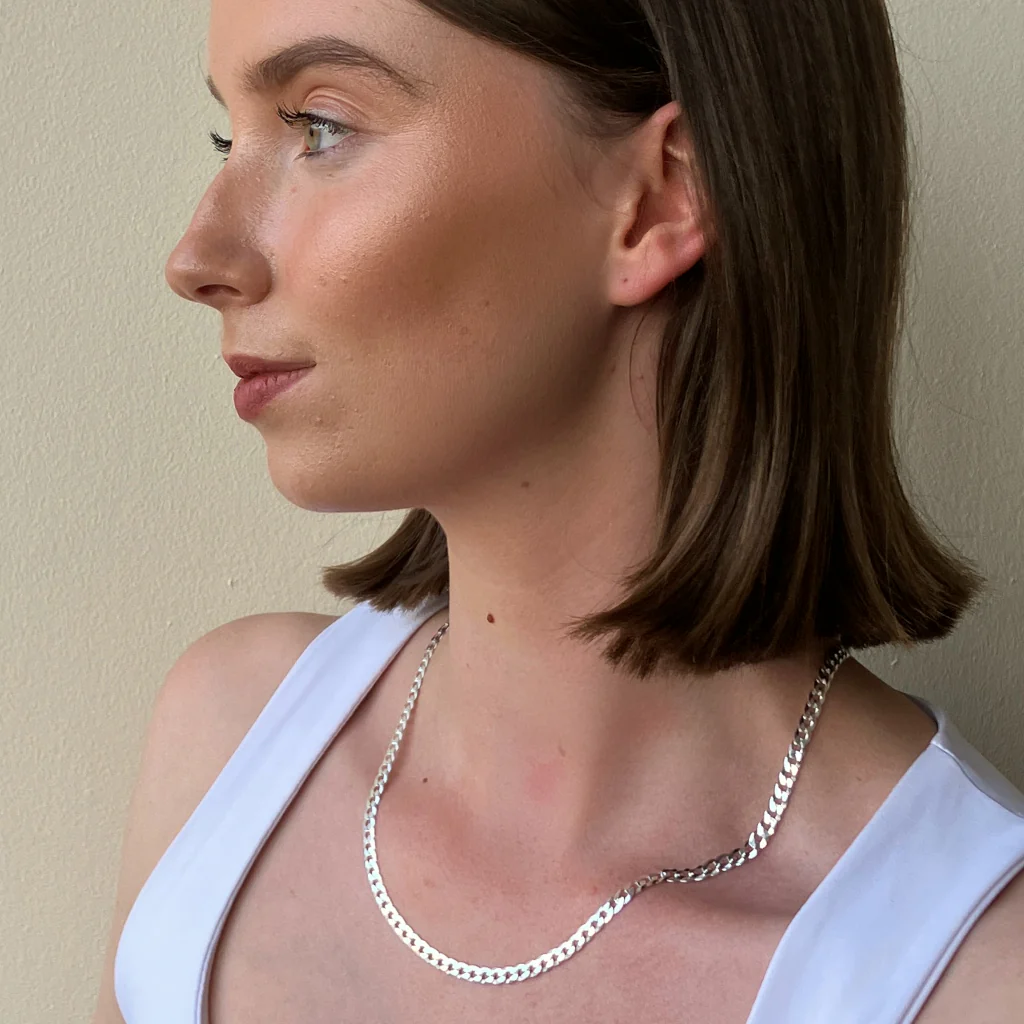 Sterling Silver Chunky Curb Chain Necklace | Cesena - Image 5