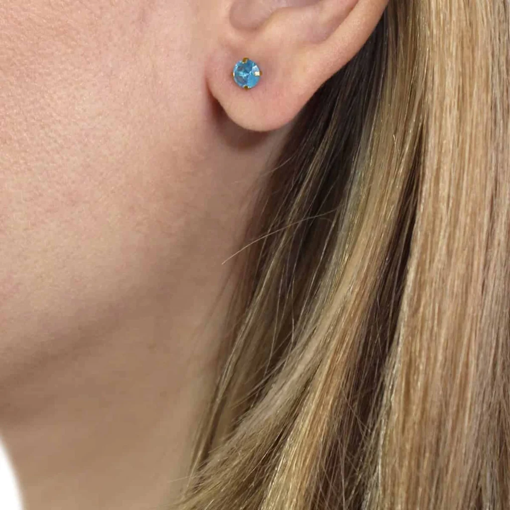 Steel Circle Stone Ball Back Single Stud Earring | Anartxy - Image 8