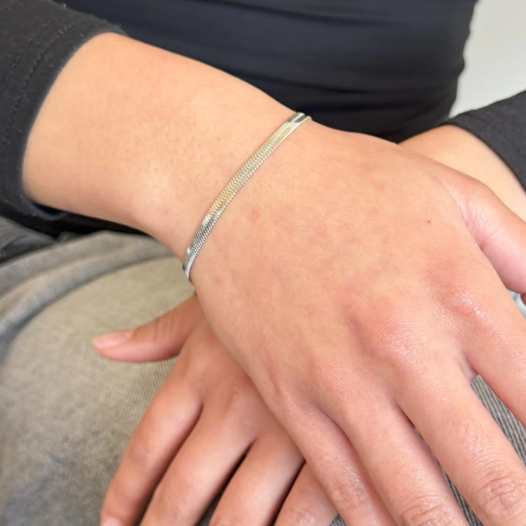 Steel Herringbone Chain Bracelet | Anartxy - Image 10