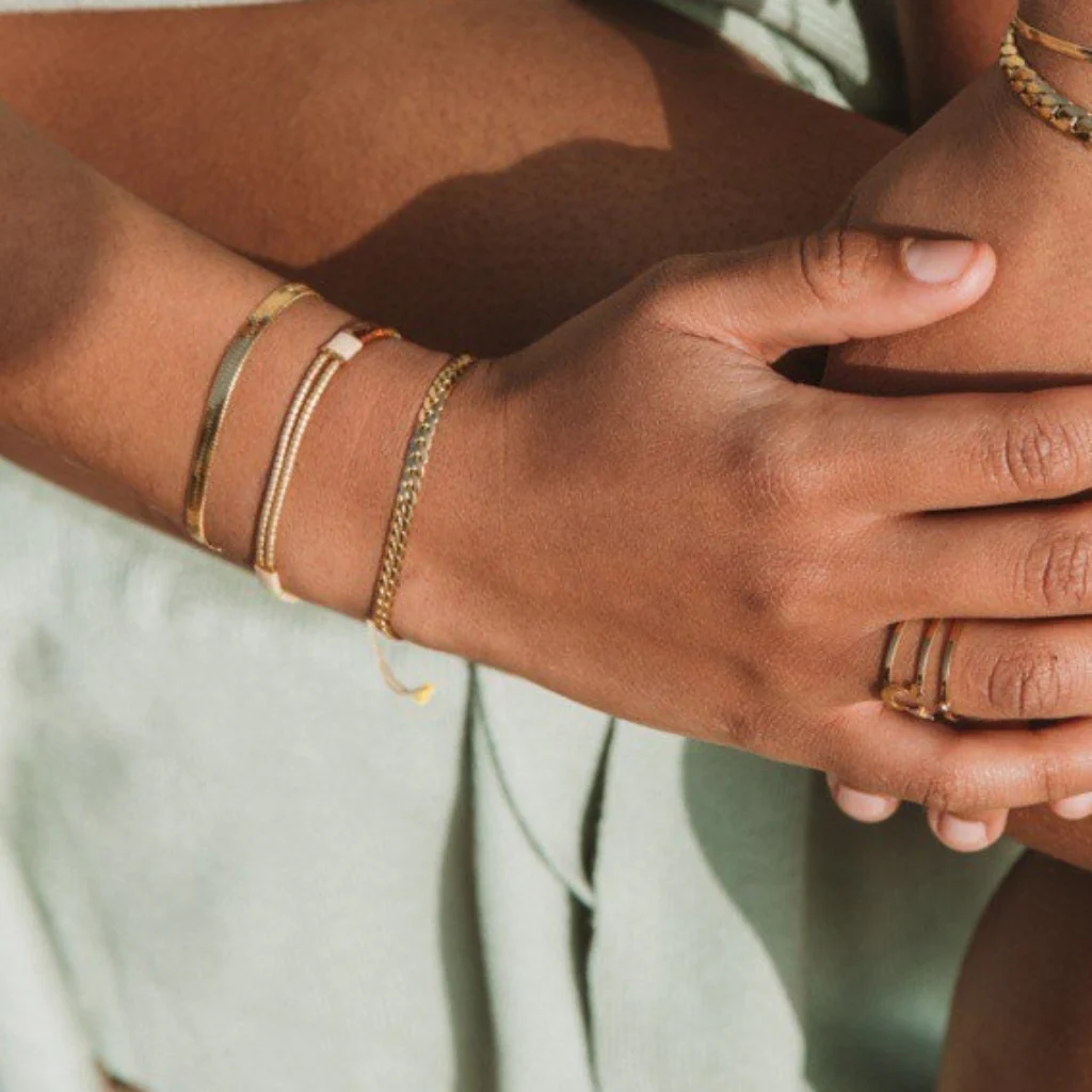 Steel Herringbone Chain Bracelet | Anartxy - Image 5
