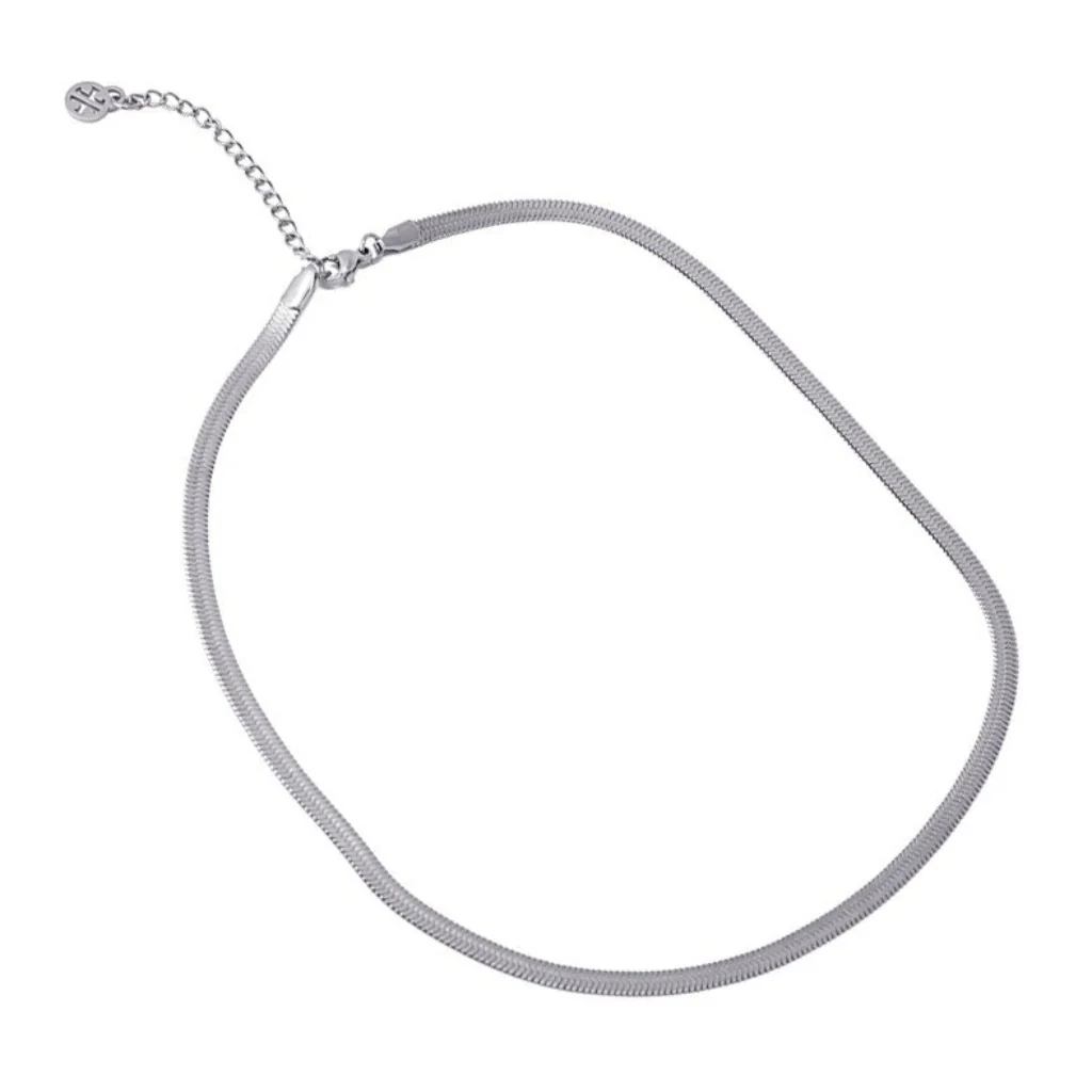 Steel Herringbone Chain Necklace | Anartxy - Image 10