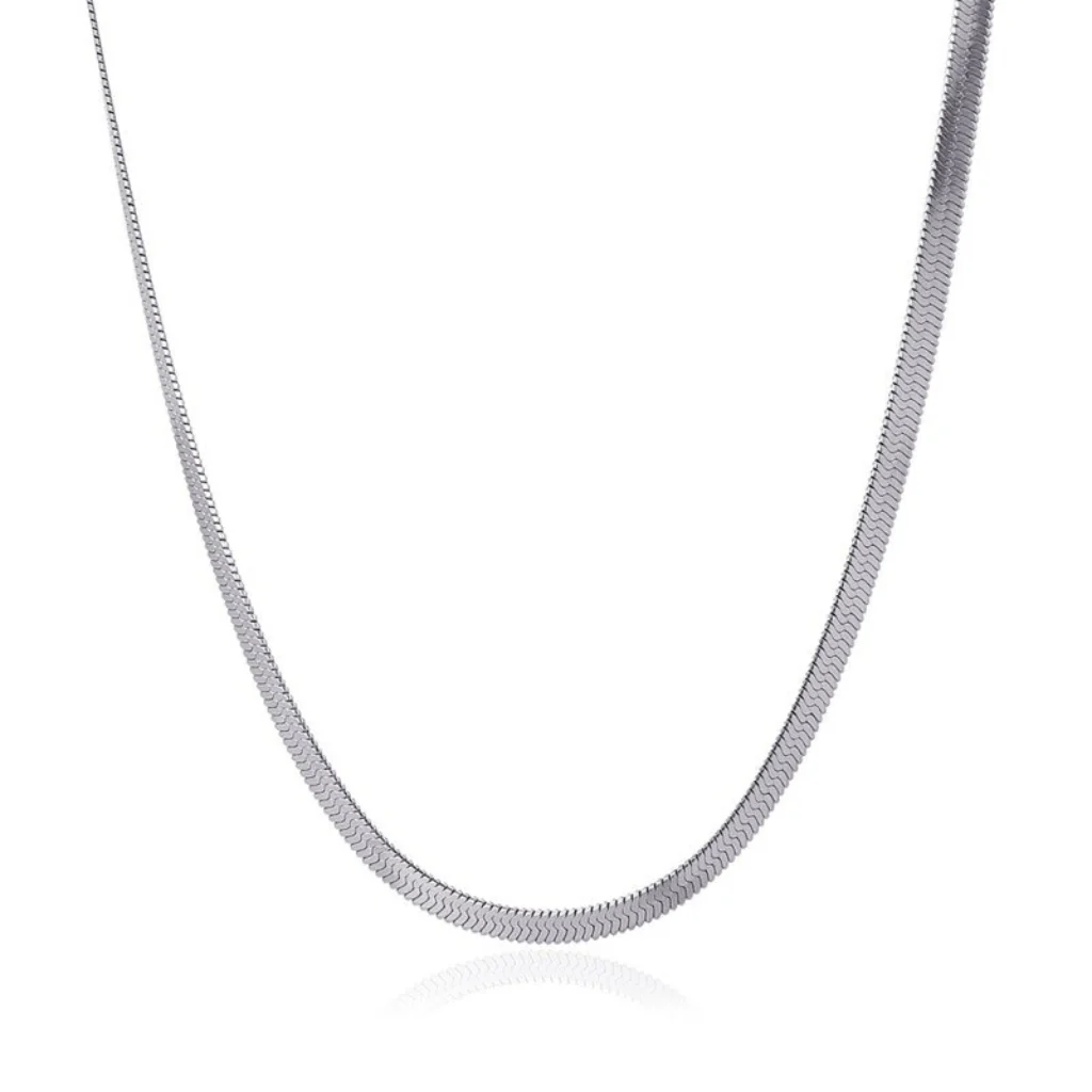 Steel Herringbone Chain Necklace | Anartxy - Image 14