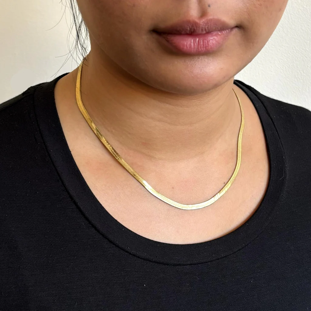 Steel Herringbone Chain Necklace | Anartxy - Image 5