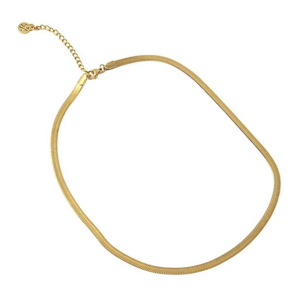 Steel Herringbone Chain Necklace | Anartxy - Image 8