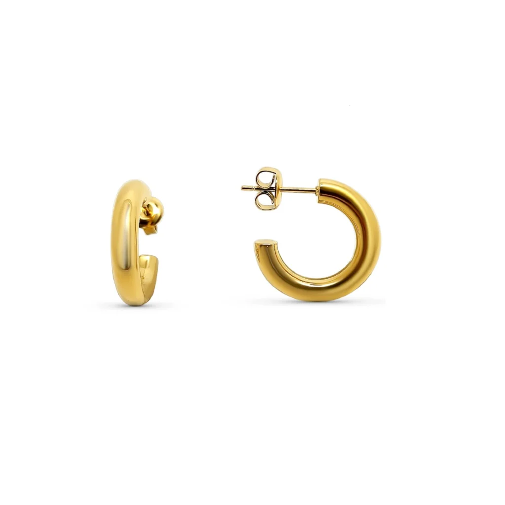 Steel Classic Hoop Earrings | Gold | Jona - Image 7