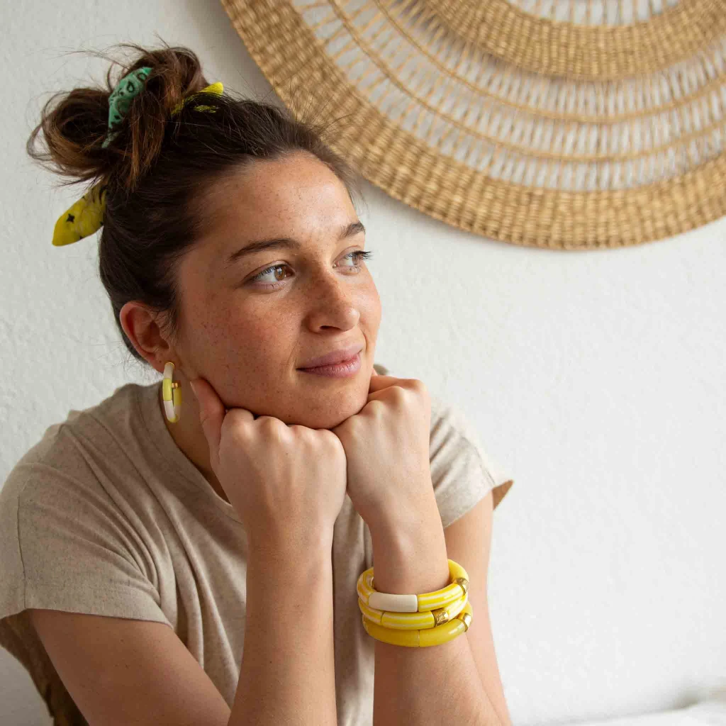 Colourful Resin Bracelet | Riviera Amarelo | Parabaya - Image 4