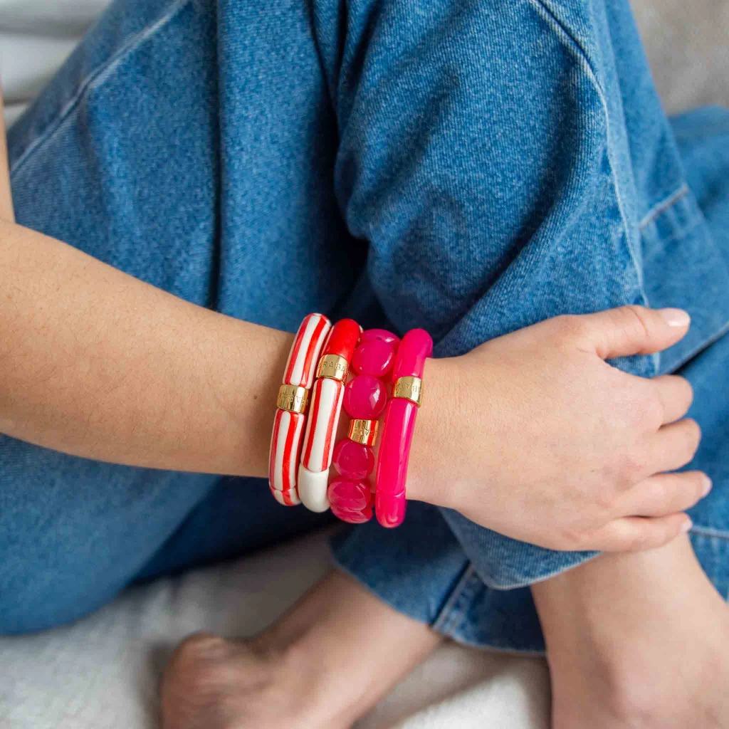 Colourful Resin Bracelet | Riviera Magenta | Parabaya - Image 6