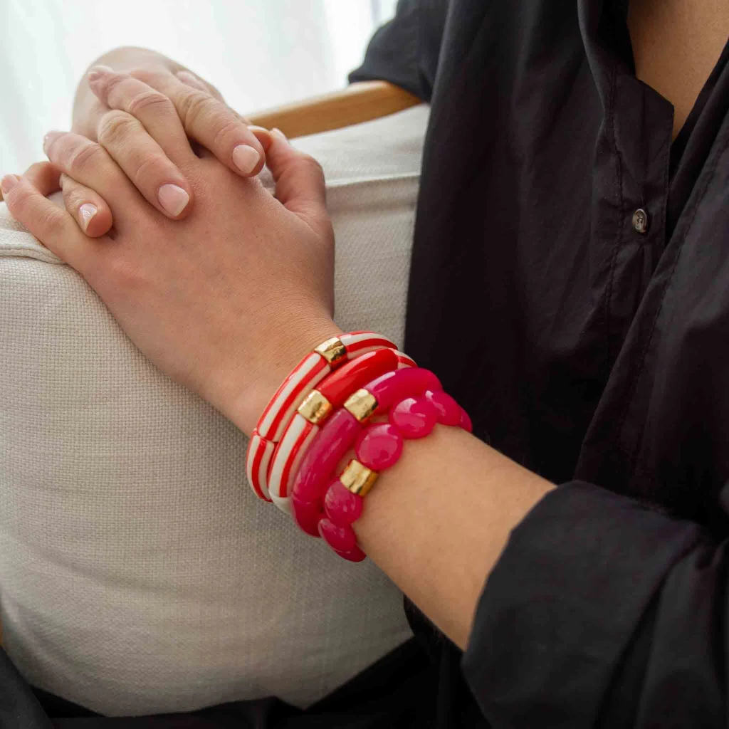 Colourful Resin Bracelet | Riviera Magenta | Parabaya - Image 8