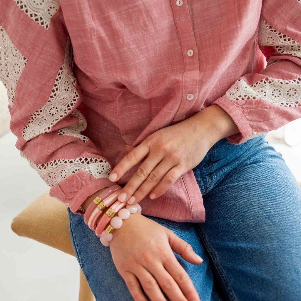 Colourful Resin Bracelet | Riviera Rosado | Parabaya - Image 2