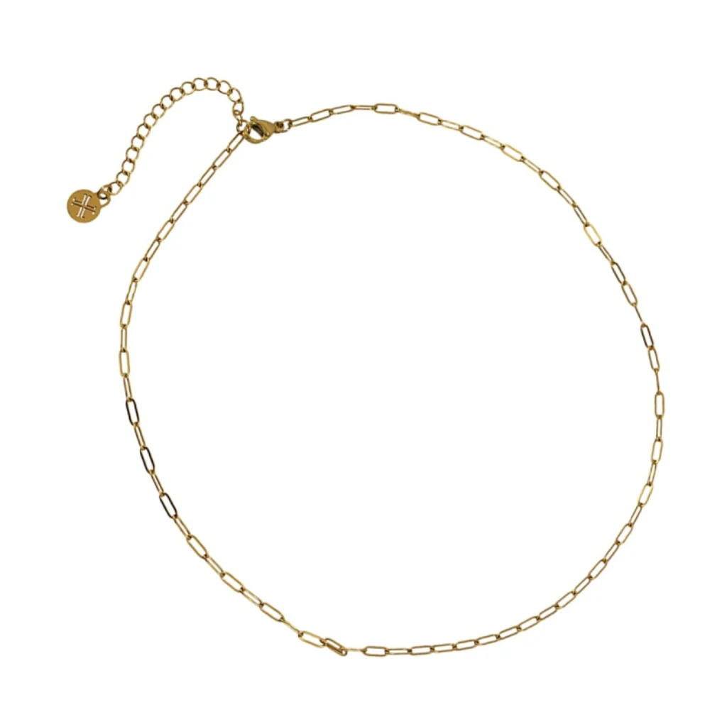 Steel Dainty Paperclip Chain Necklace | Anartxy - Image 3