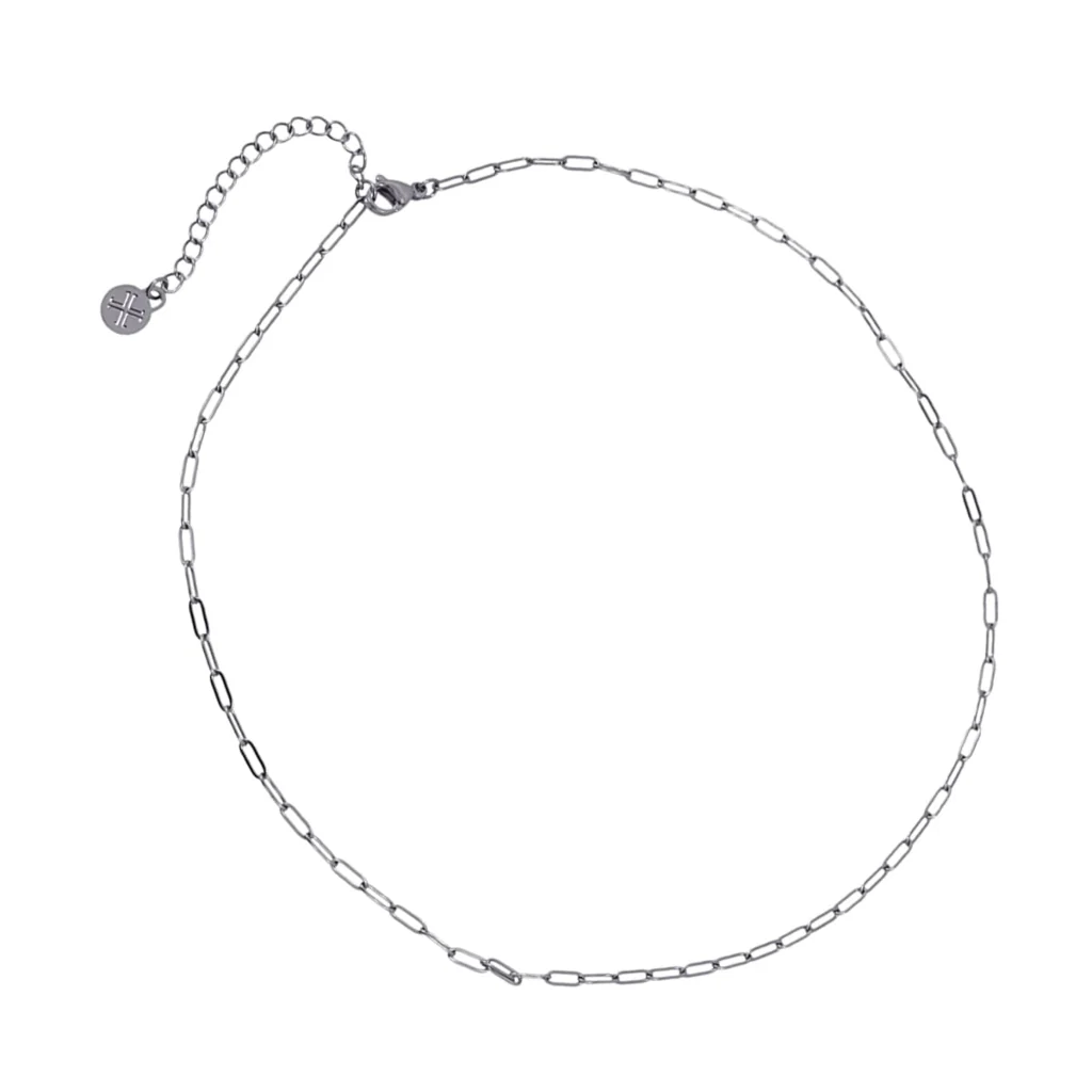 Steel Dainty Paperclip Chain Necklace | Anartxy - Image 5