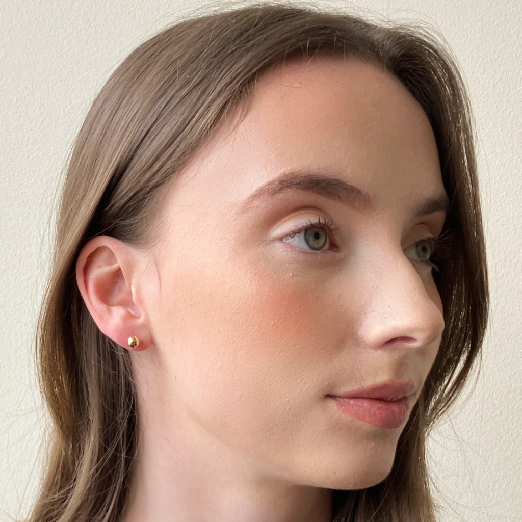 18ct Gold Plated Ball Stud Earrings | Delme - Image 11