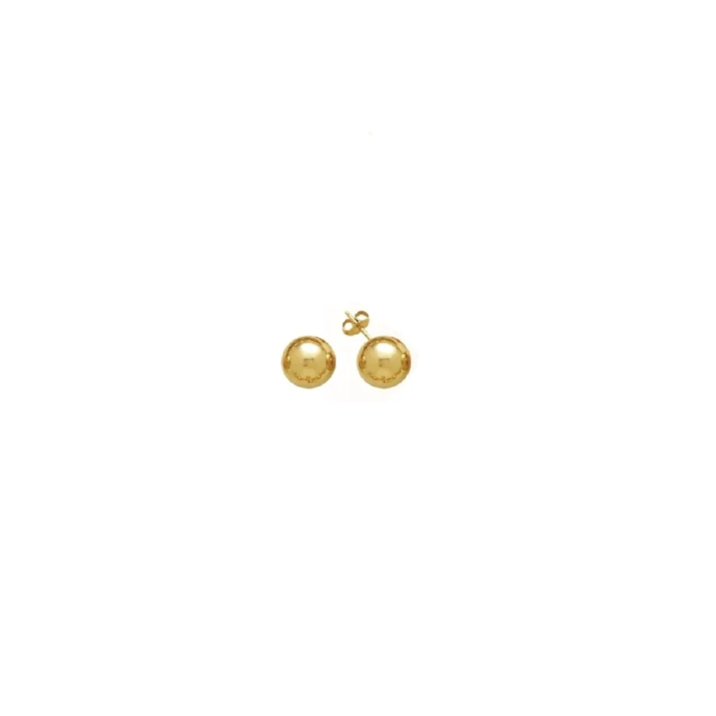 18ct Gold Plated Ball Stud Earrings | Delme - Image 4