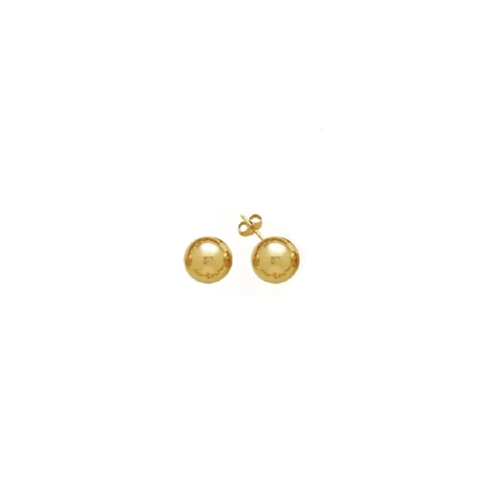 18ct Gold Plated Ball Stud Earrings | Delme - Image 5