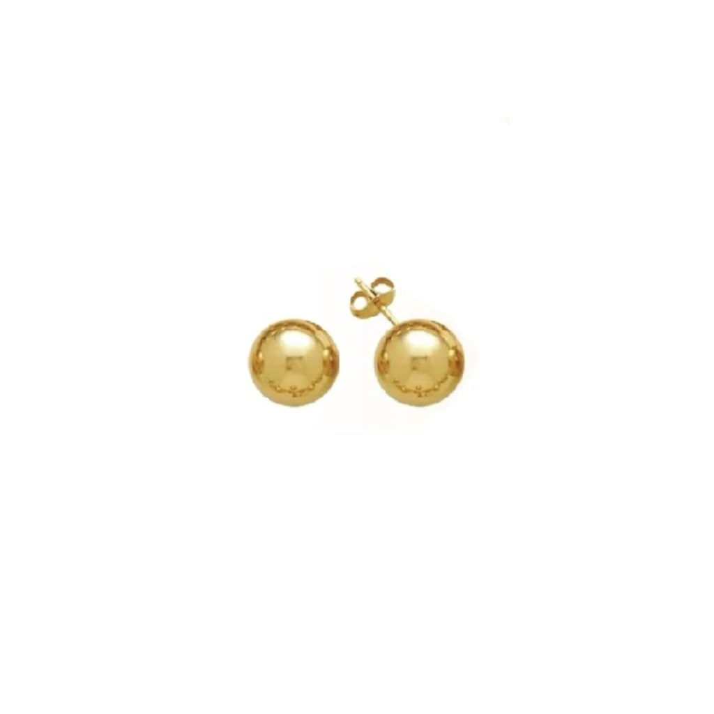 18ct Gold Plated Ball Stud Earrings | Delme - Image 8