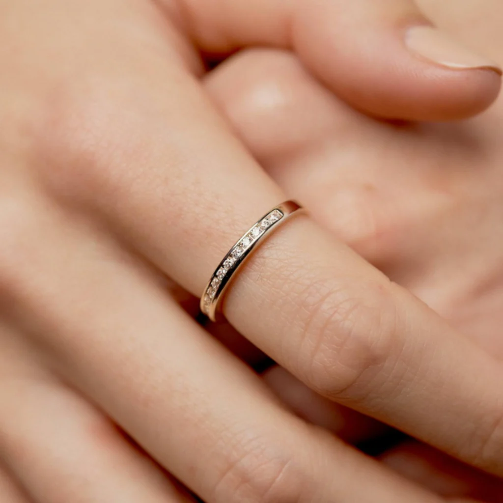 18ct Gold Plated Half Eternity Ring | Elati - Image 2