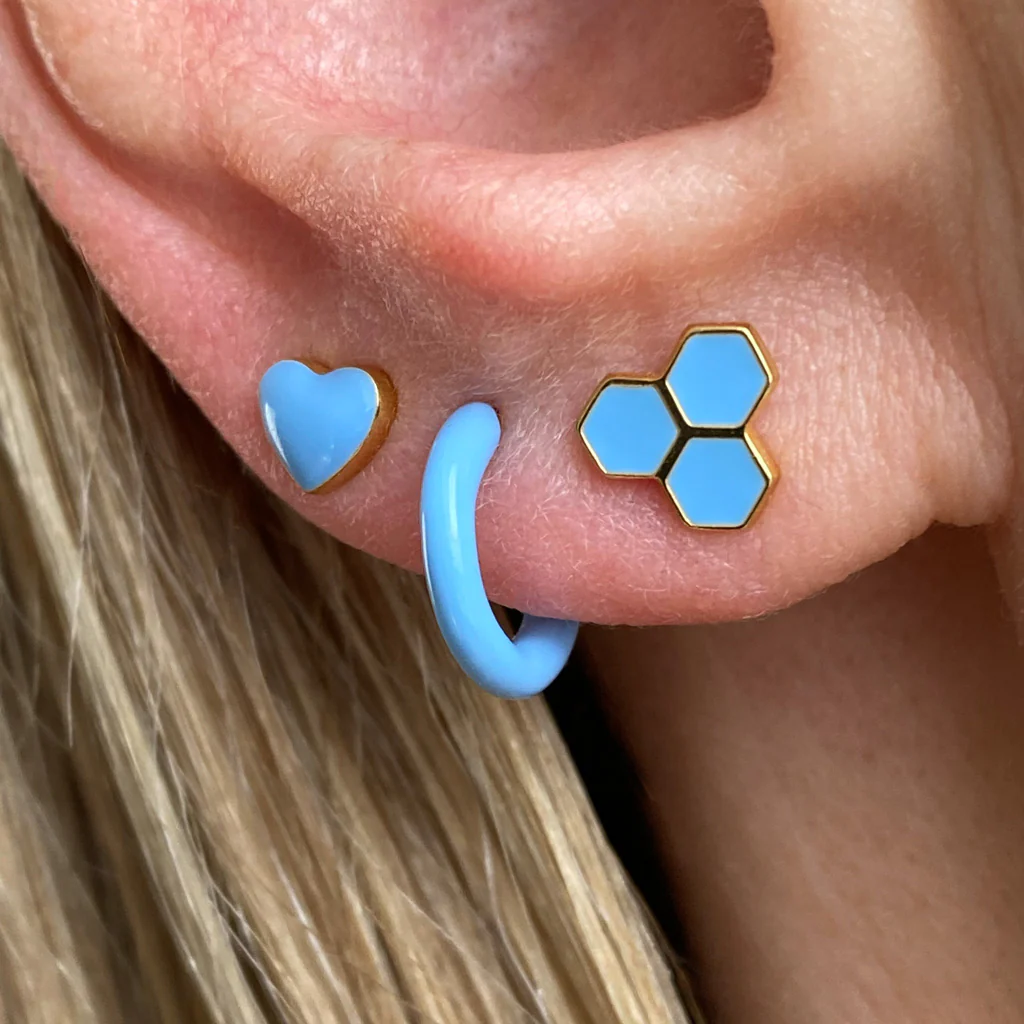 Enamel Love Heart Single Stud Earring | Love U | Lulu Copenhagen - Image 16