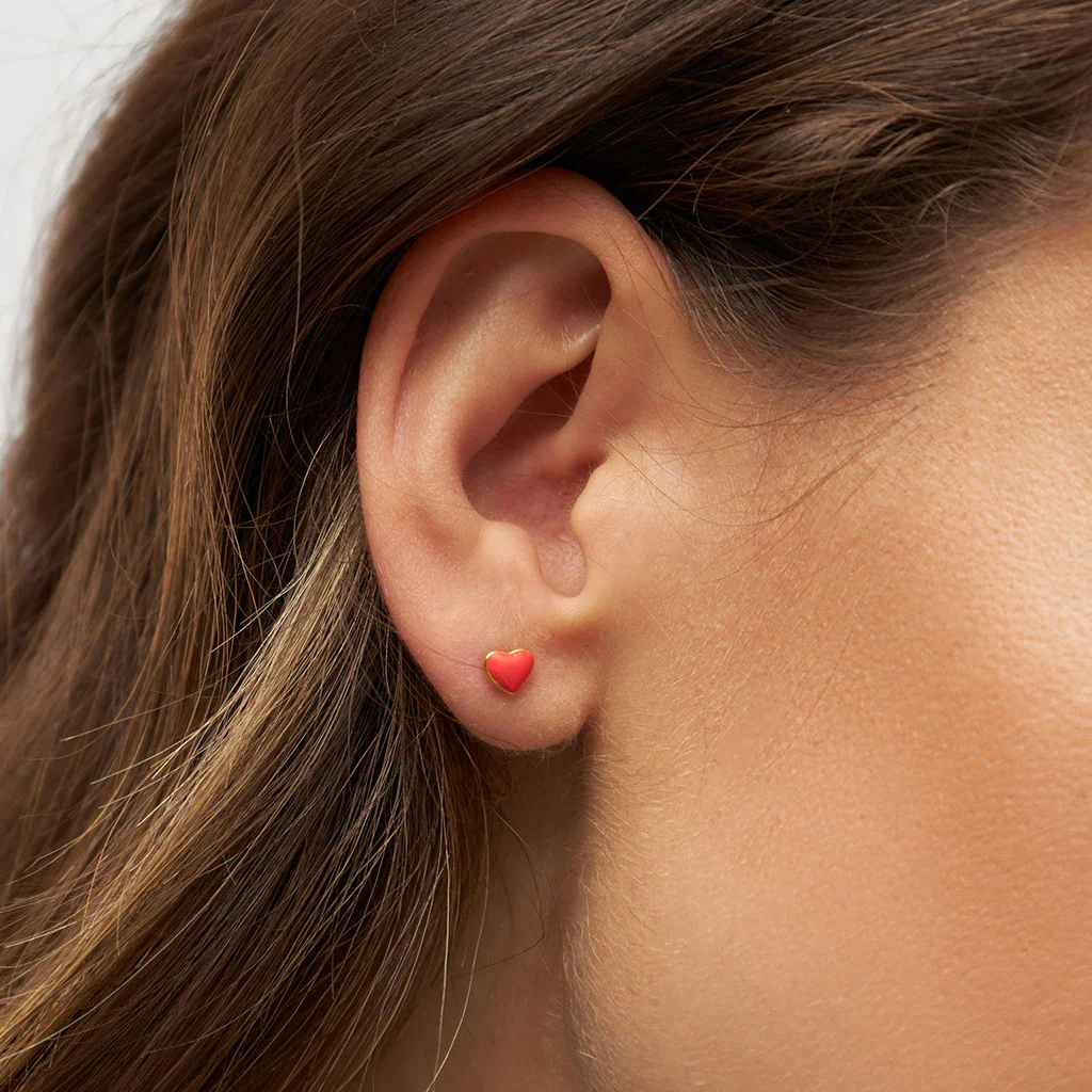 Enamel Love Heart Single Stud Earring | Love U | Lulu Copenhagen - Image 23
