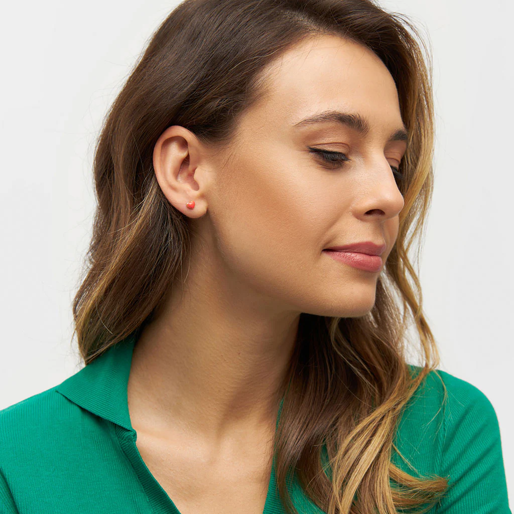 Enamel Love Heart Single Stud Earring | Love U | Lulu Copenhagen - Image 24