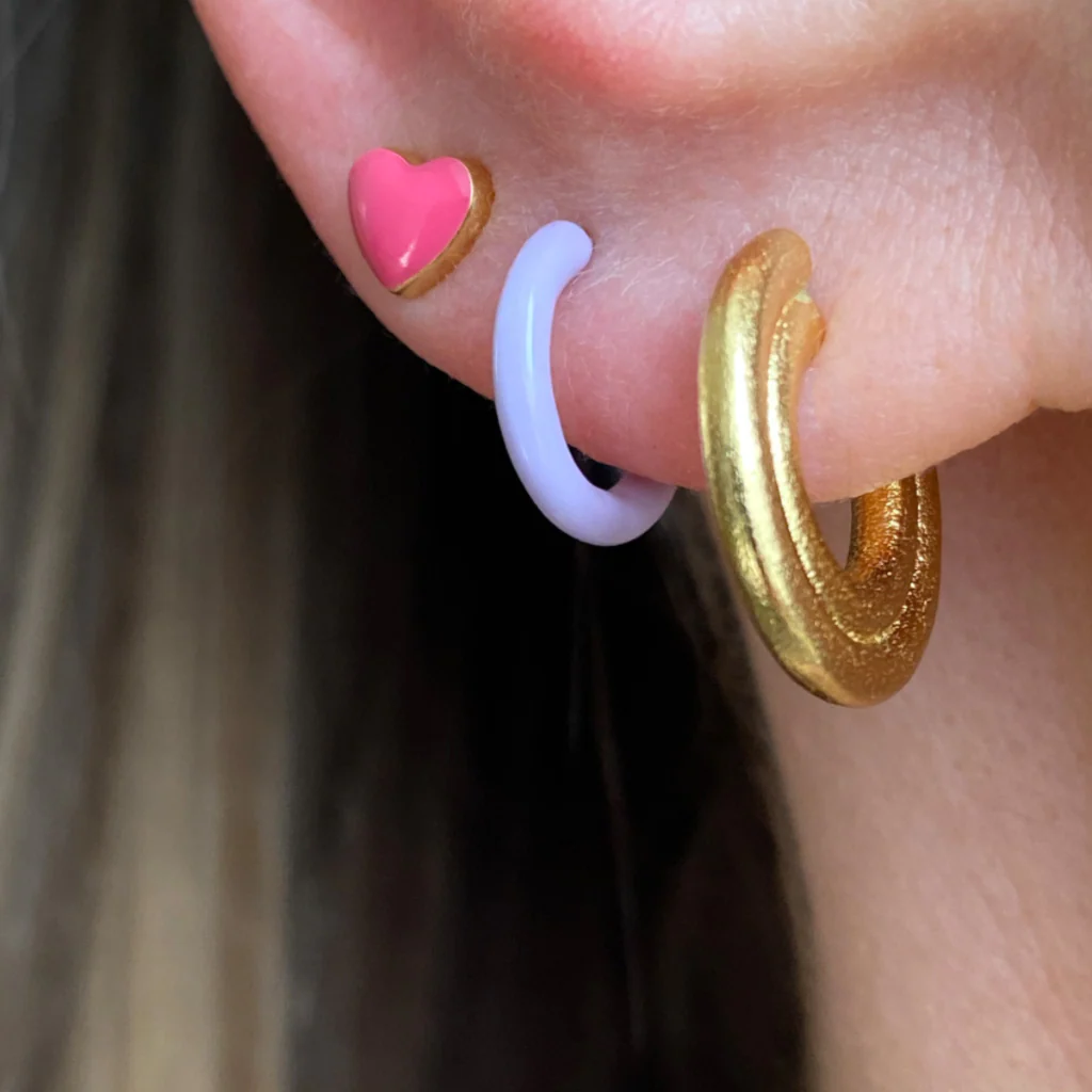 Enamel Love Heart Single Stud Earring | Love U | Lulu Copenhagen - Image 3