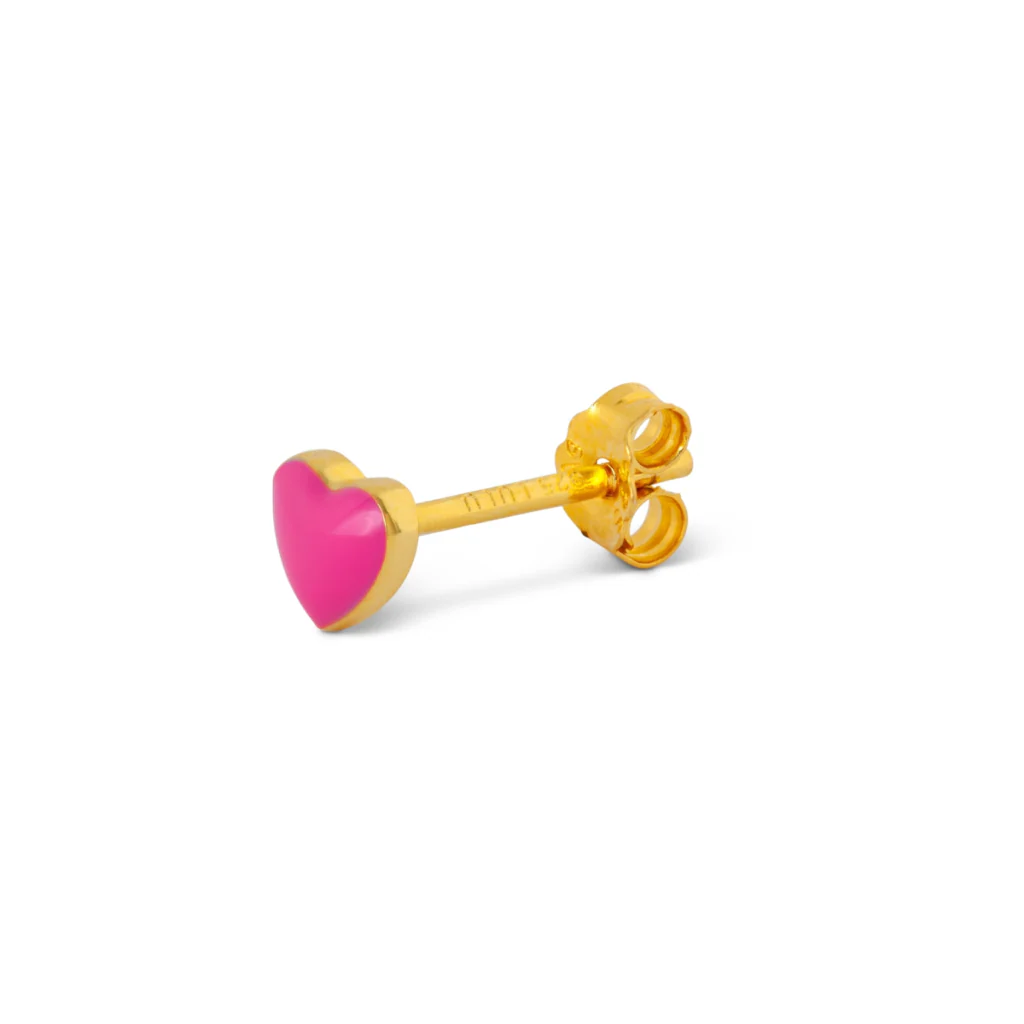 Enamel Love Heart Single Stud Earring | Love U | Lulu Copenhagen - Image 4