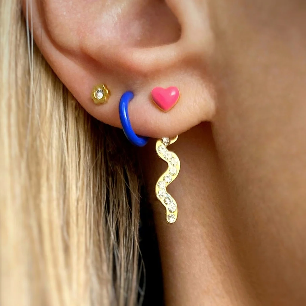 Enamel Love Heart Single Stud Earring | Love U | Lulu Copenhagen - Image 6