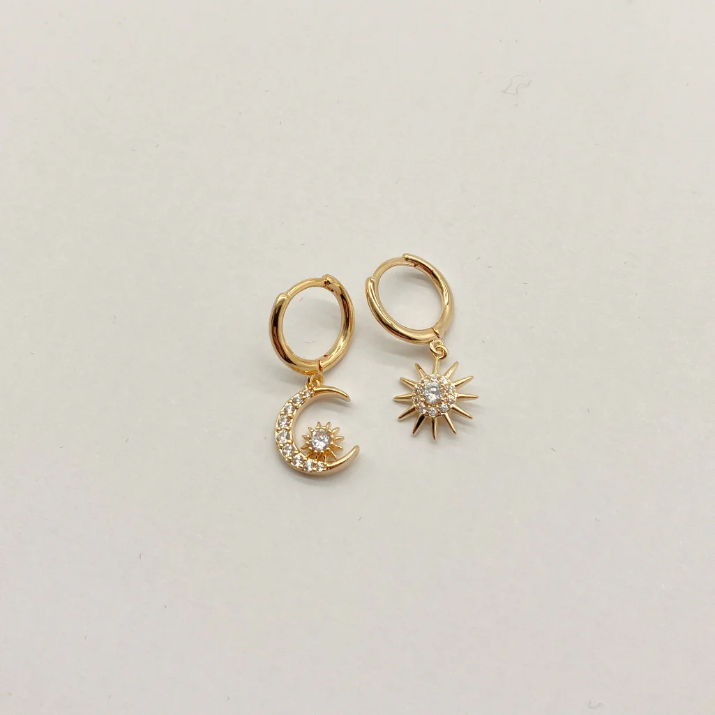 18ct Gold Plated Celestial Charm Earrings | Estella - Image 5