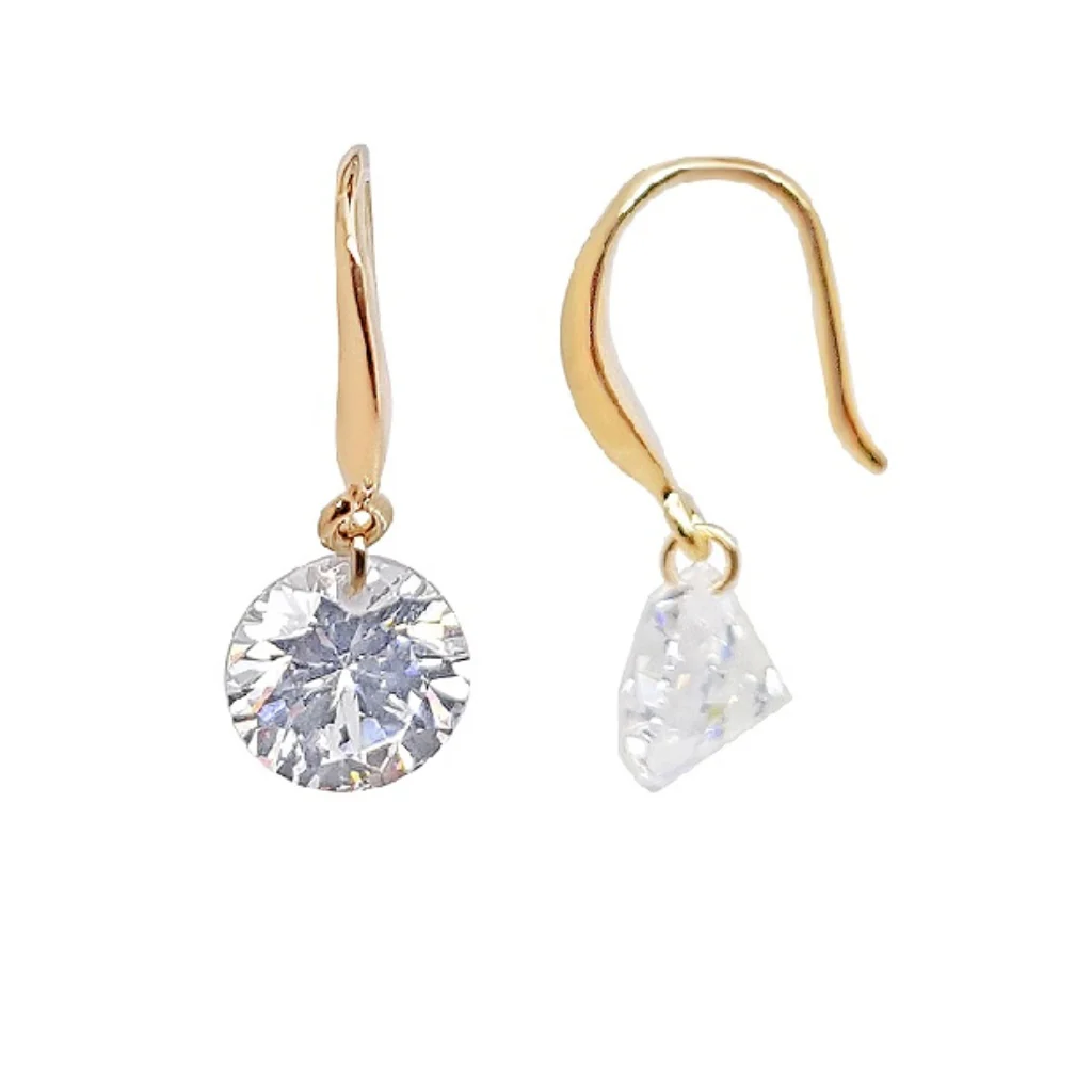 18ct Gold Plated Crystal Dangle Earrings | Esterel