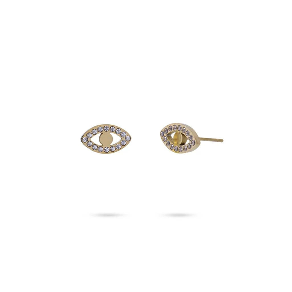 Steel Evil Eye Stud Earrings | Anartxy