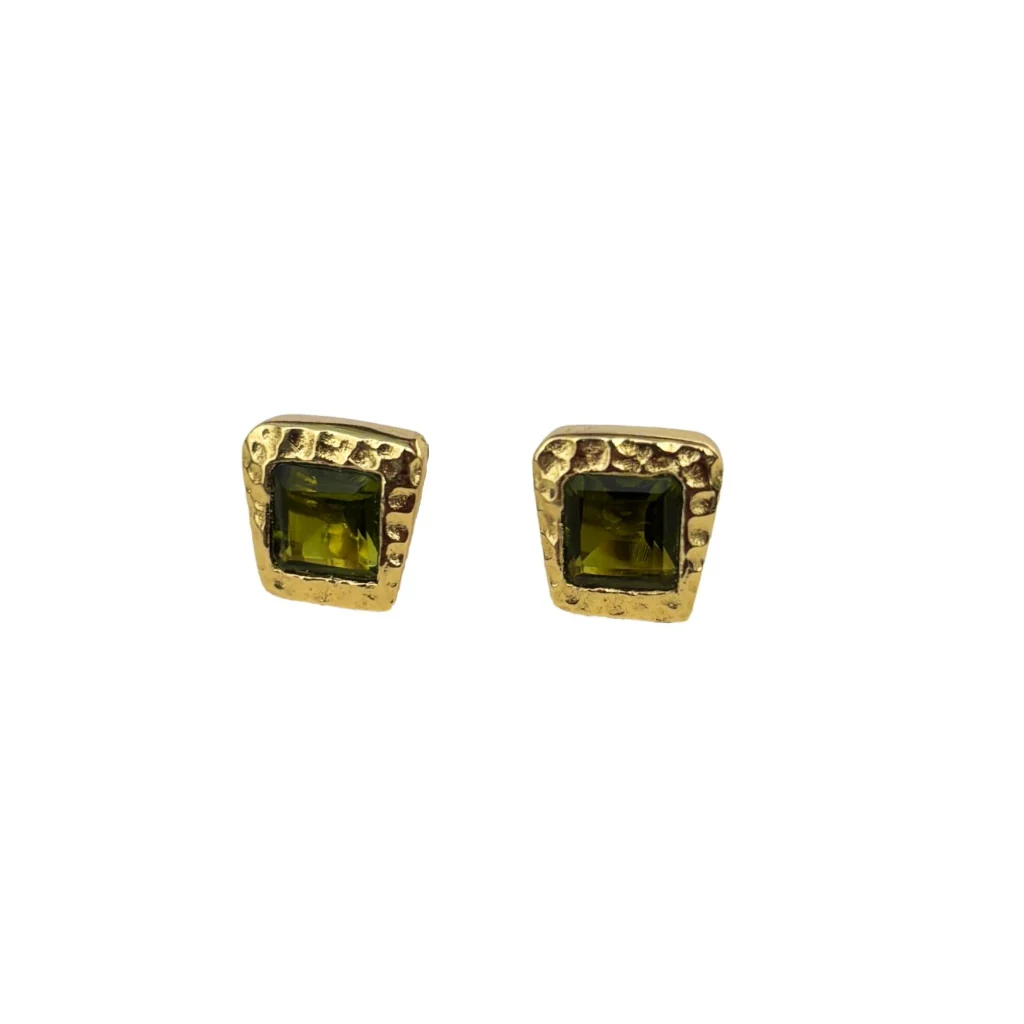 Gold Asymmetrical Stud Earrings | Aria | Noyre - Image 4