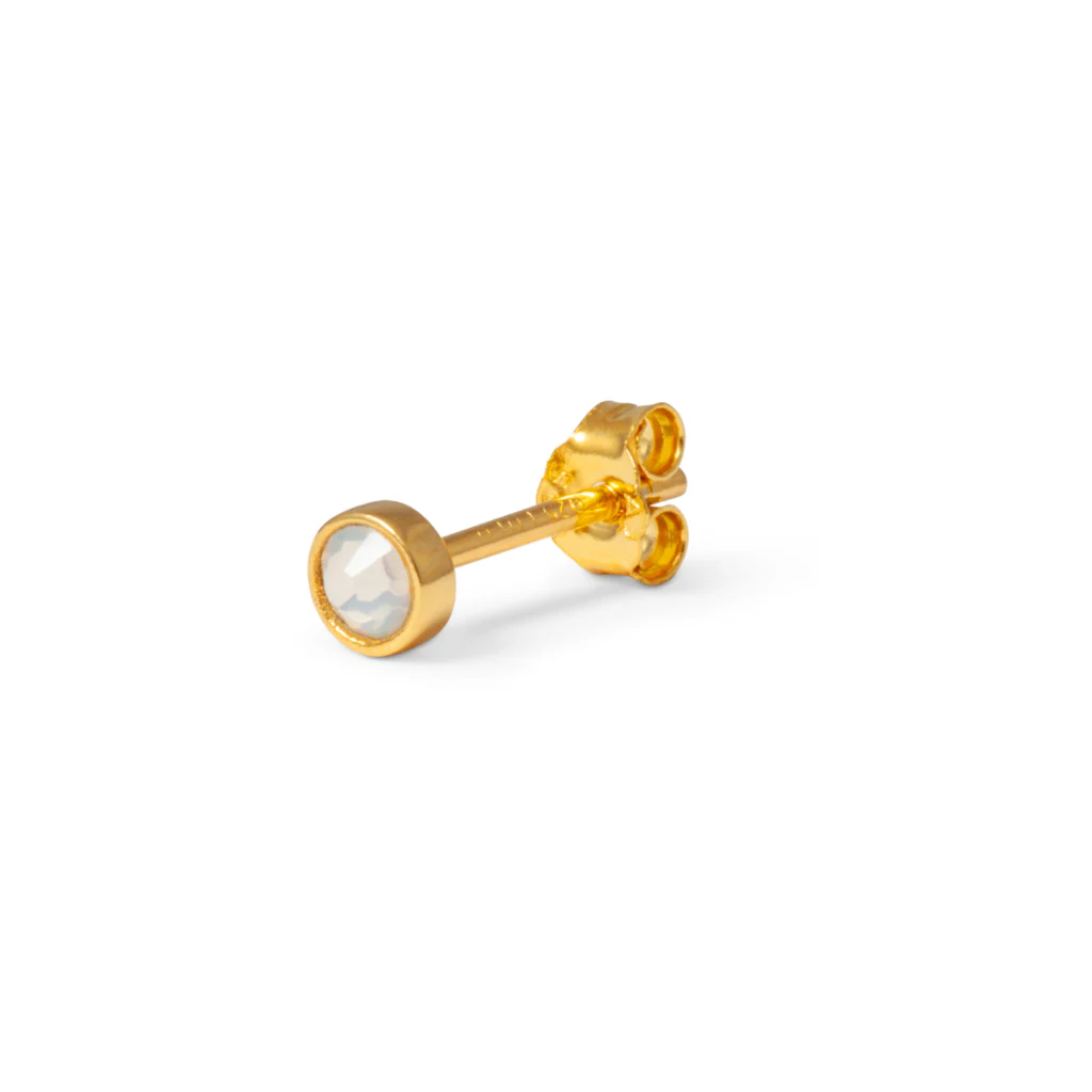 Gold Crystal Circle Single Stud Earring | Bling | Lulu Copenhagen - Image 4
