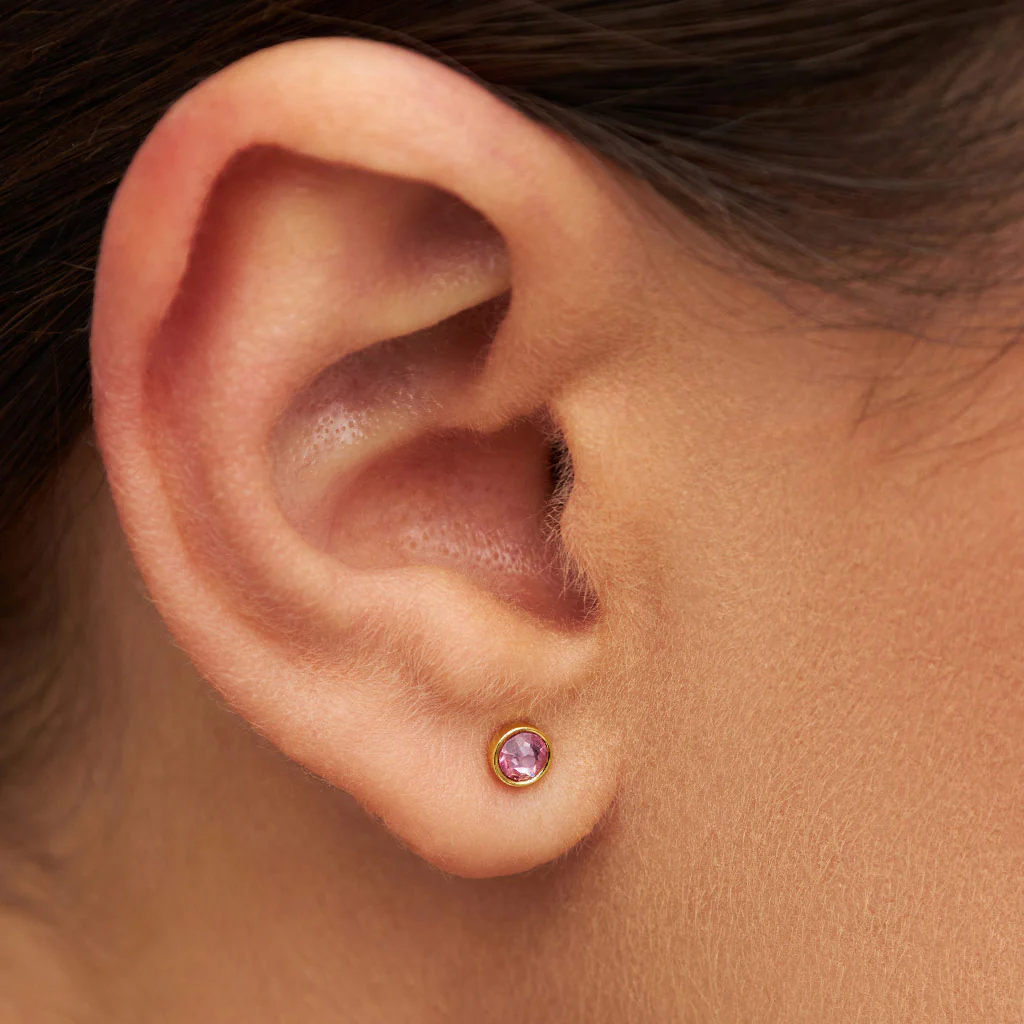 Gold Crystal Circle Single Stud Earring | Bling | Lulu Copenhagen - Image 7