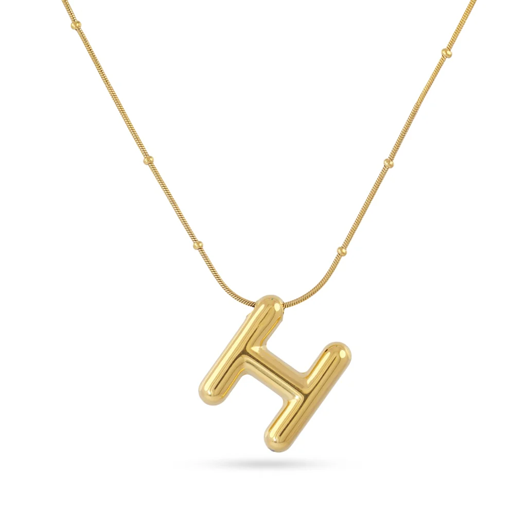 Steel Bubble Letter Necklace | Anartxy - Image 13