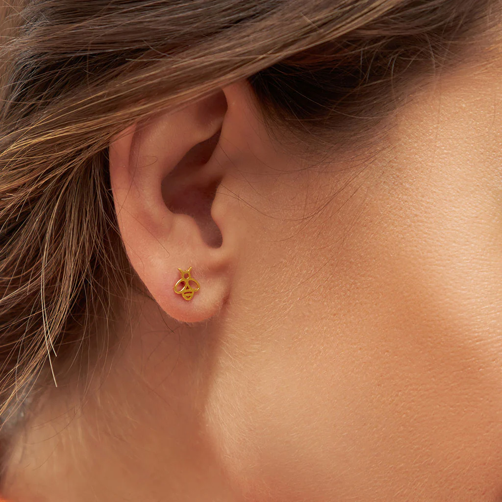 Gold Bumblebee Single Stud Earring | Lulu Copenhagen - Image 2