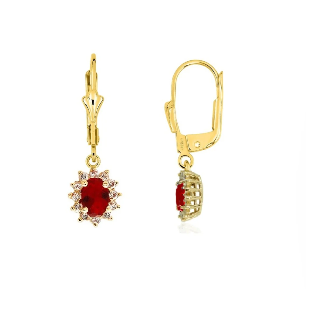 18ct Gold Plated Cluster Drop Earrings | Fleur - Image 4