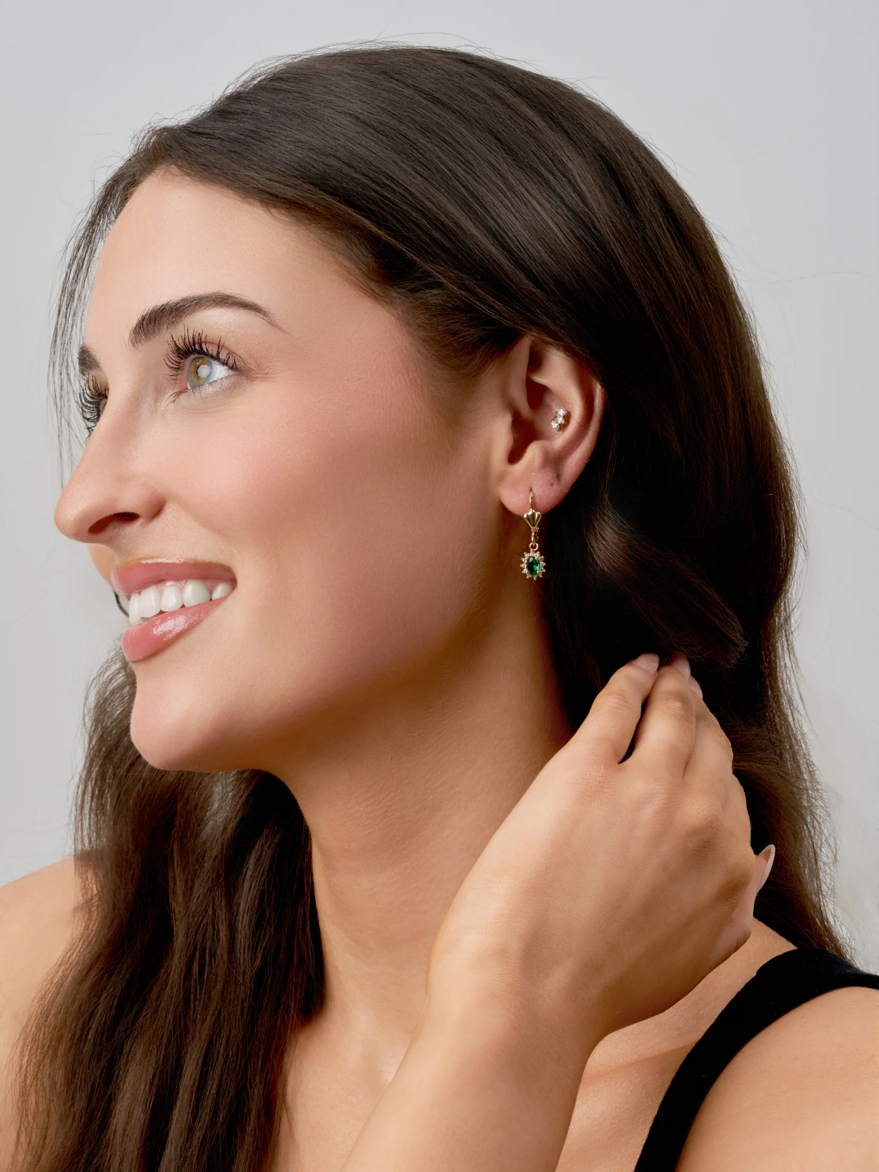 18ct Gold Plated Cluster Drop Earrings | Fleur - Image 8