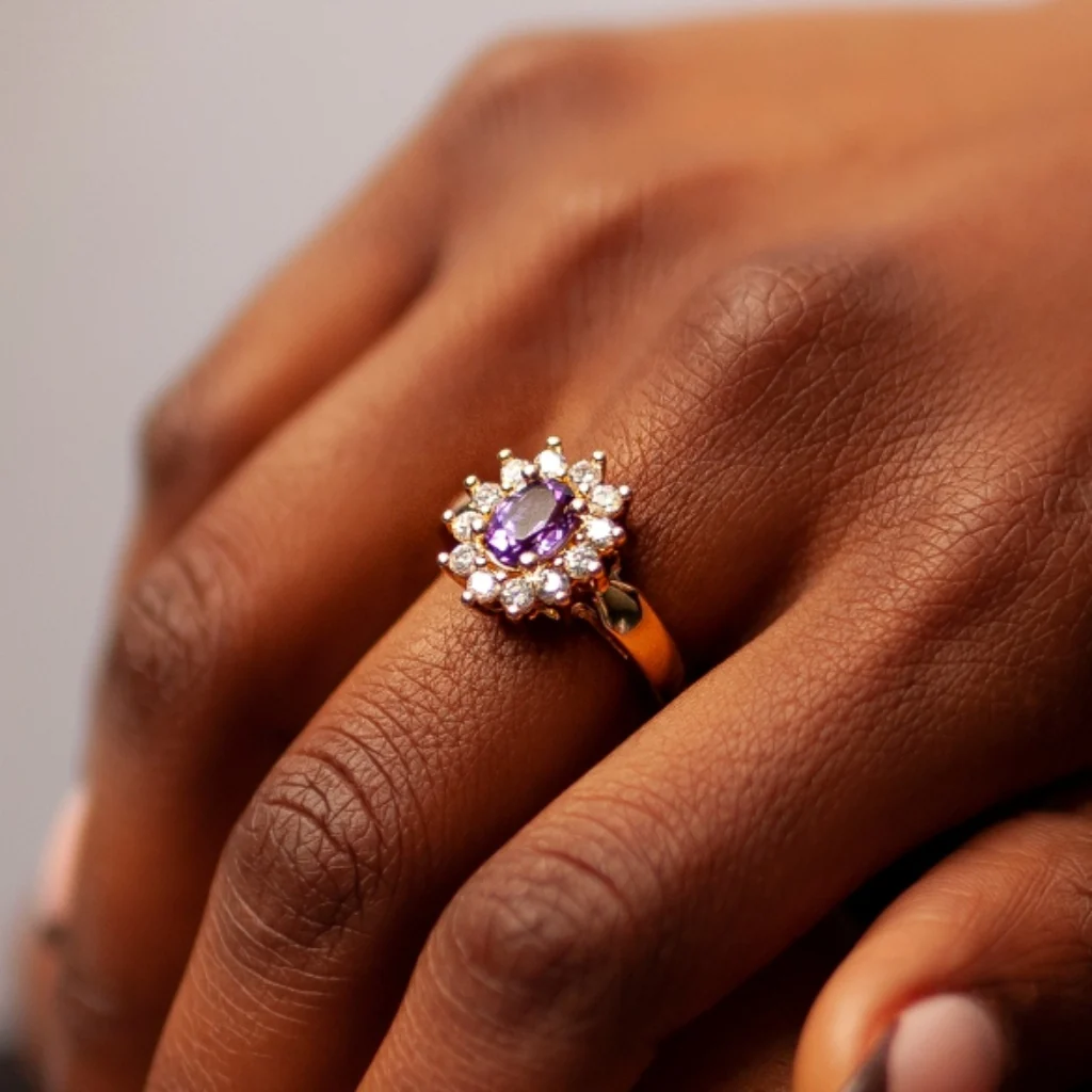 18ct Gold Plated Cluster Ring | Florina - Image 7